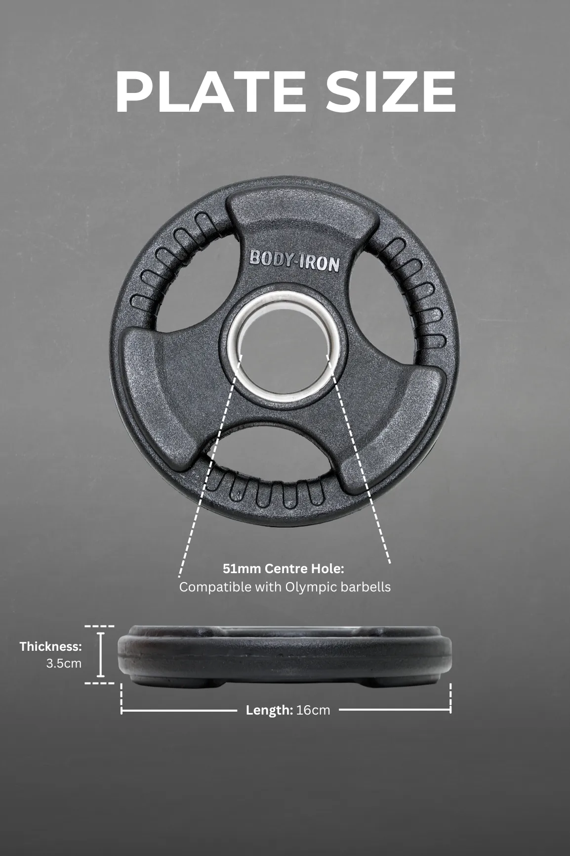 Body Iron Olympic Commercial Coated Weight Plate 1.25kg (Pack Of 4 Singles)