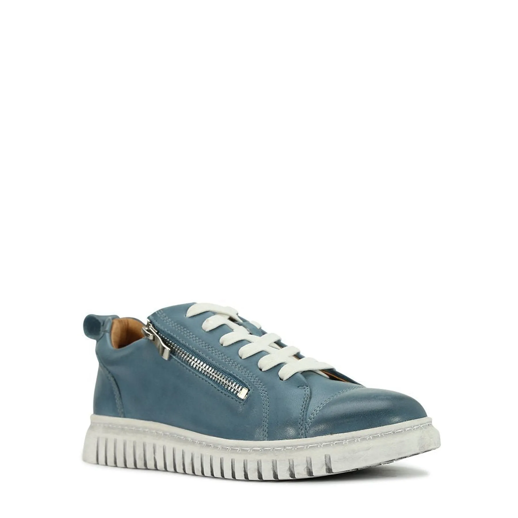 CLARENCE LOW-TOP ZIPPER SNEAKER LEATHER