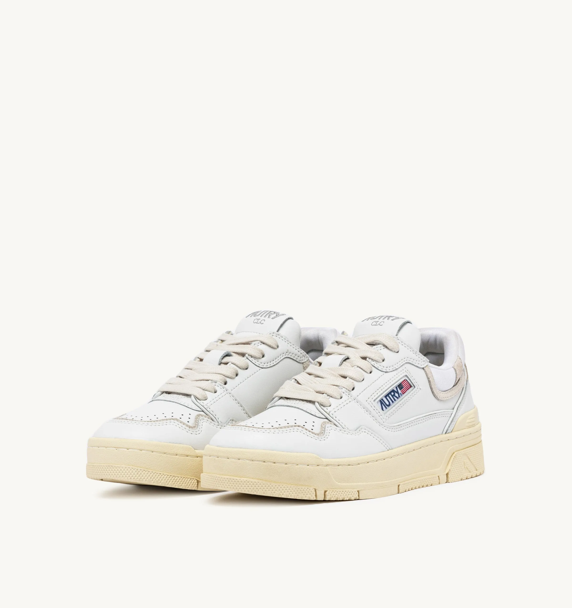 CLC Low Top Trainers in Multi Mat White