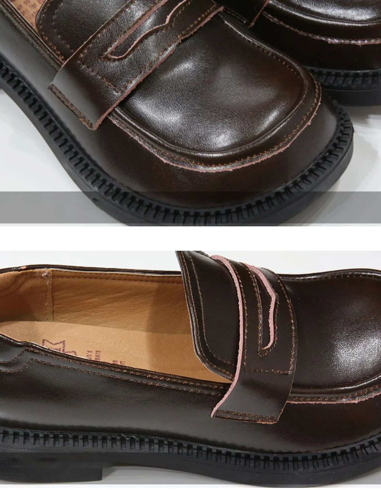 Comfortable Retro Leather Wide Toe Box Loafers