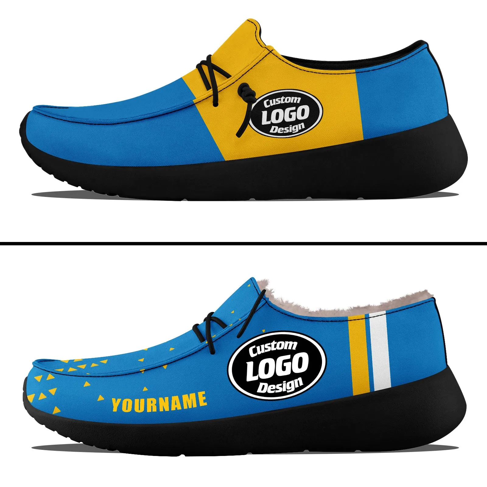 Custom Blue Yellow Los Angeles Sneaker Shoes Combo Offer Personalized Combo ZH-D020289-22