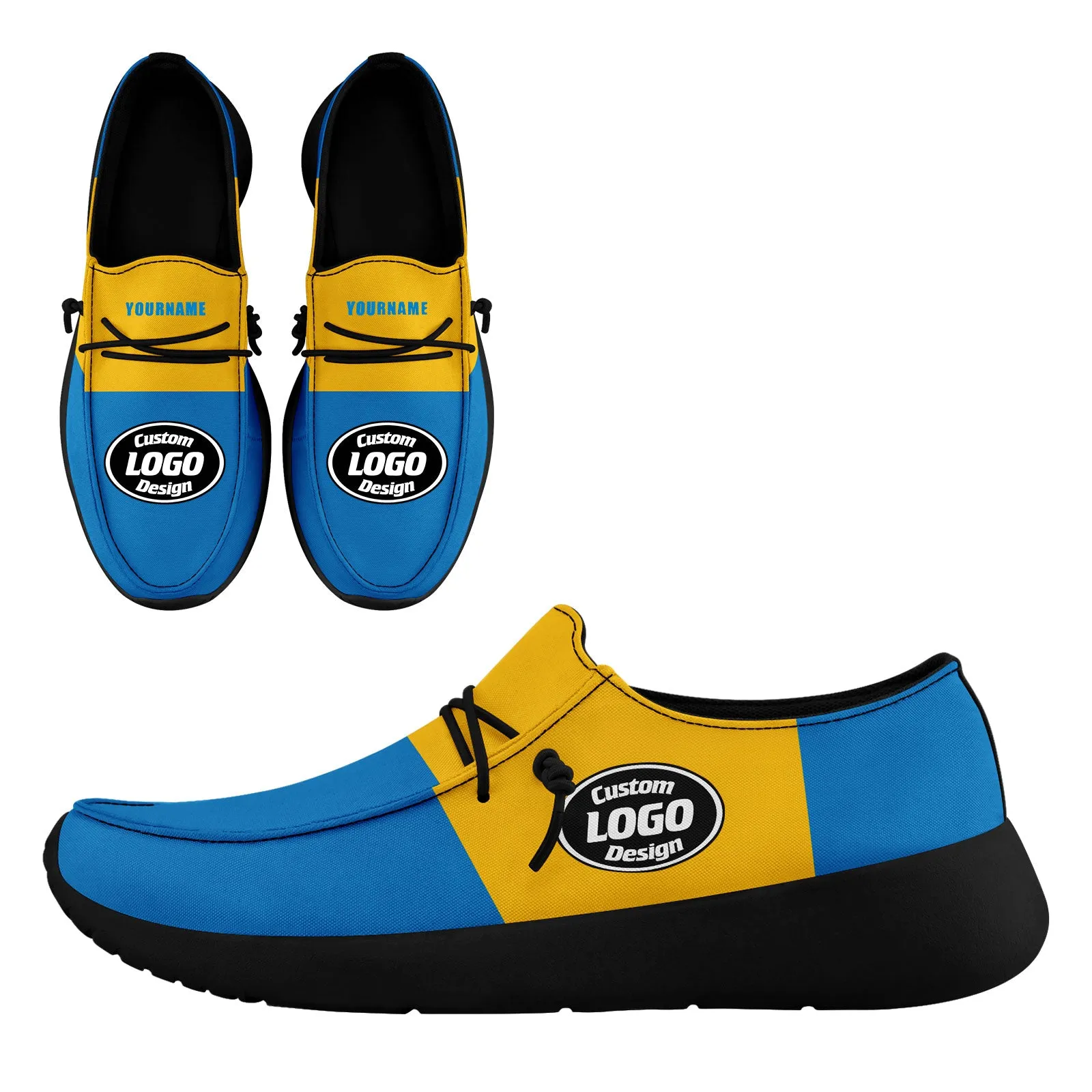 Custom Blue Yellow Los Angeles Sneaker Shoes Combo Offer Personalized Combo ZH-D020289-22