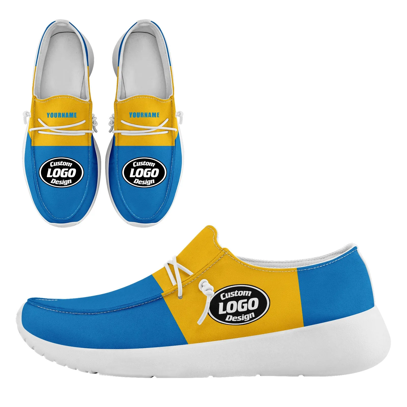 Custom Blue Yellow Los Angeles Sneaker Shoes Combo Offer Personalized Combo ZH-D020289-22