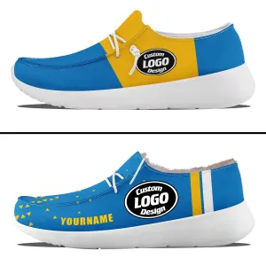 Custom Blue Yellow Los Angeles Sneaker Shoes Combo Offer Personalized Combo ZH-D020289-22