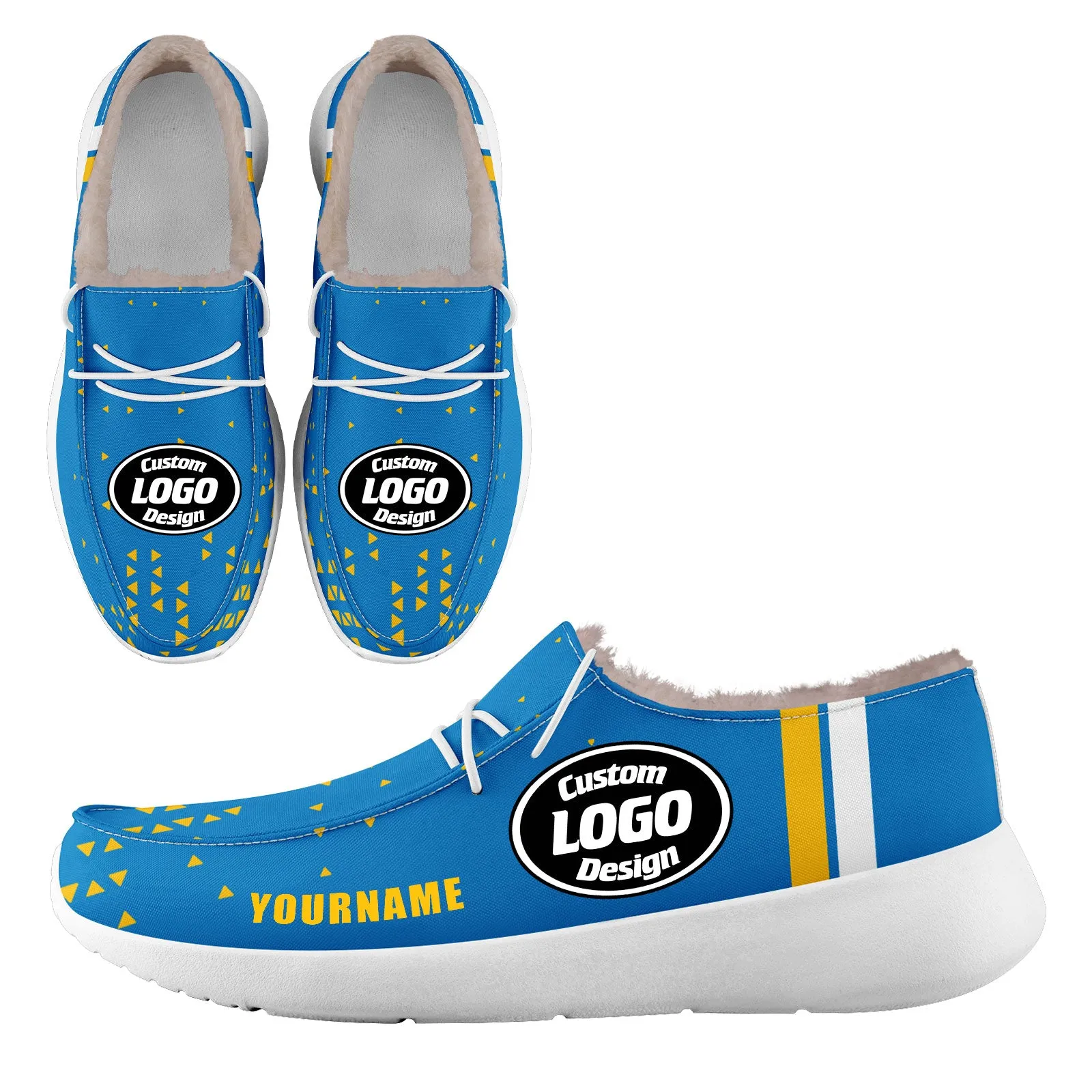 Custom Blue Yellow Los Angeles Sneaker Shoes Combo Offer Personalized Combo ZH-D020289-22