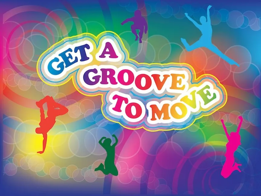 Custom Get A Groove to Move Banner 48" x 36" Vinyl - Wellness Fair Banner - Add Your Logo To This Health Fair Banner