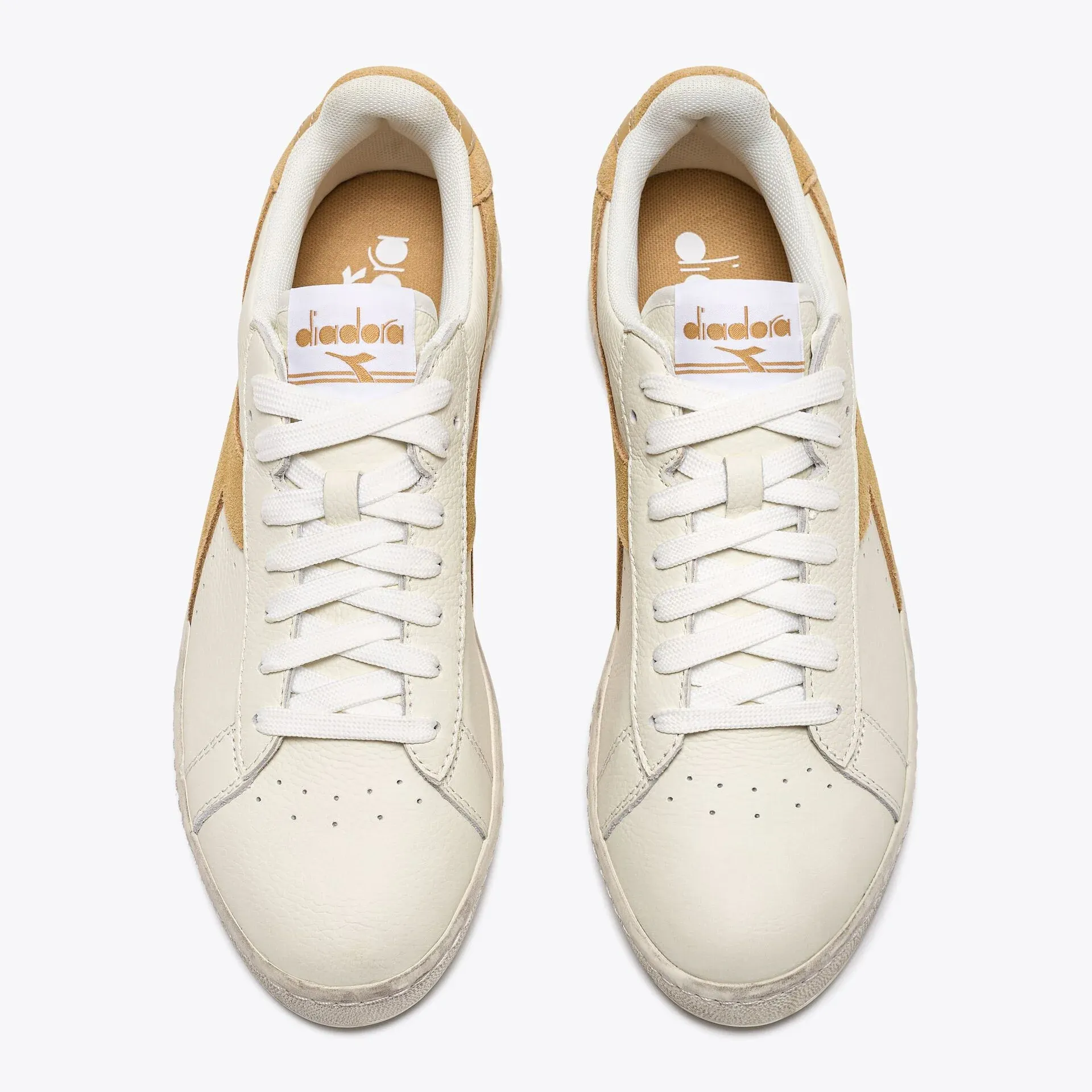 Diadora Game Low Suede Pop Trainers White/Beige