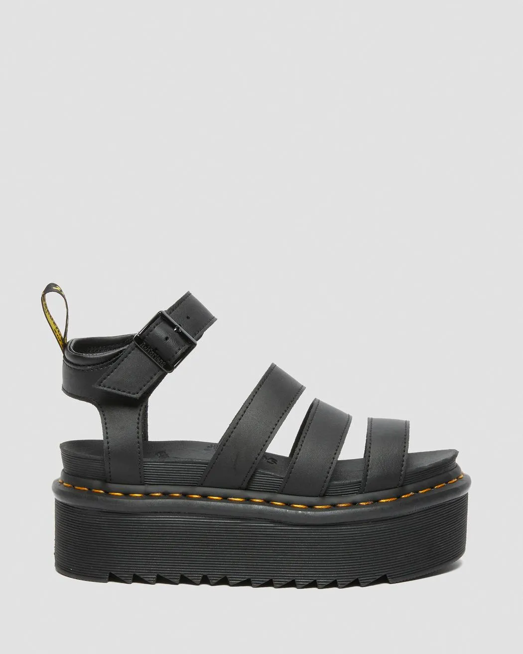 Dr Martens Blaire Hydro Leather Platform Strap Sandals - Black