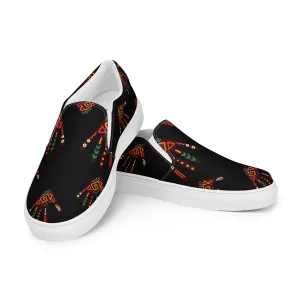 Duro Midnight Tribal Palm Print Men’s Slip-On Canvas Shoes