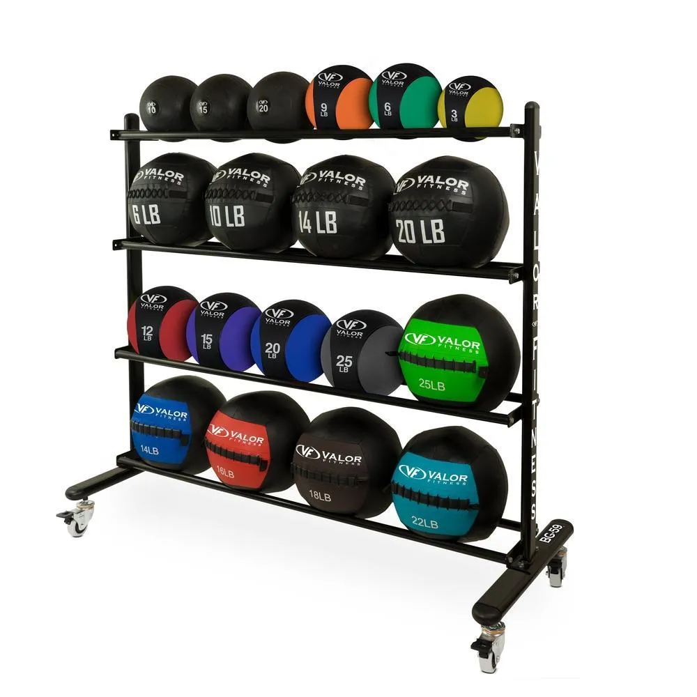 Exercise Ball 4 Tier Rolling Rack