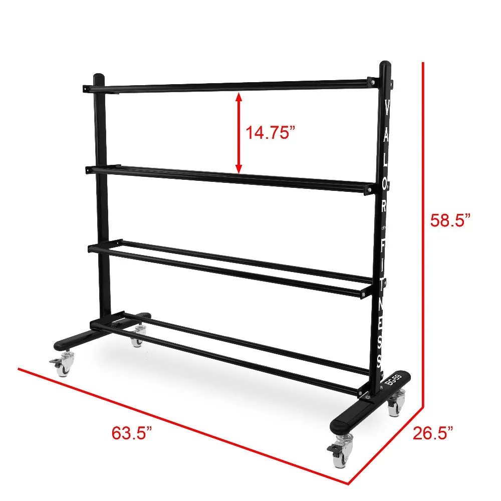 Exercise Ball 4 Tier Rolling Rack