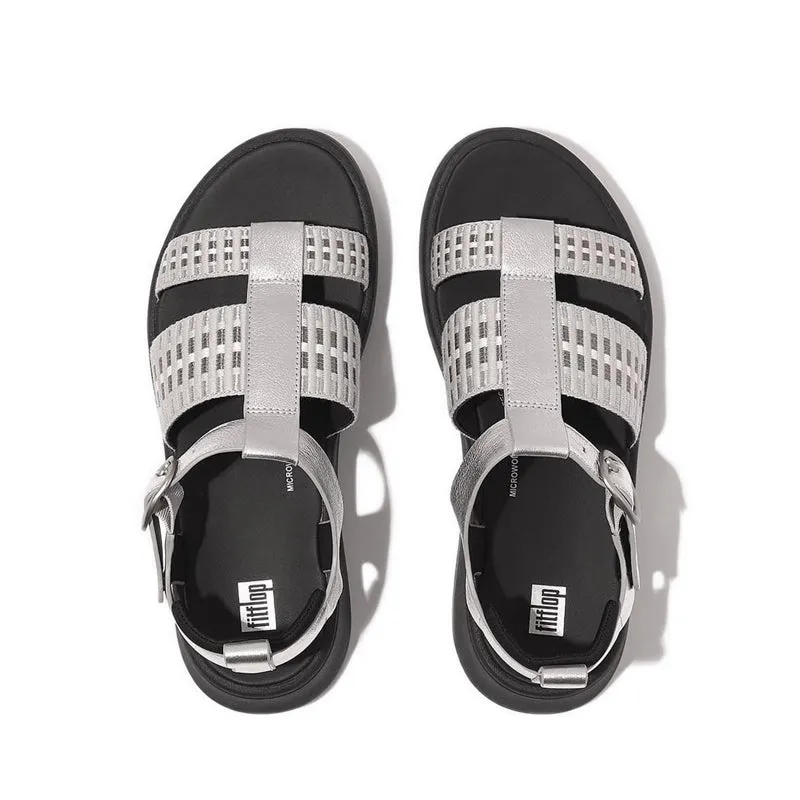 F-Mode M.Leather/Webbing Flatform Fisherman Sandal