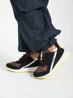 Fendi Kids Mesh FF Logo Trainers in Black