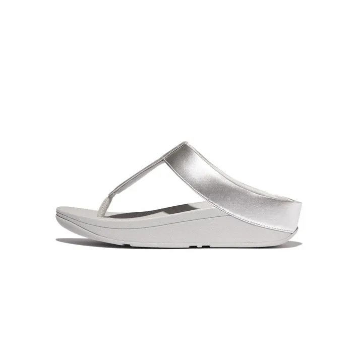 Fitflop Women Fino Glitterdust Metallic Toe-Post Sandals |IK5-011| Silver