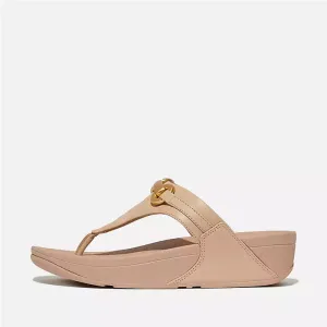 Fitflop Women Lulu Chunky-Snaffle Leather Toe-Post Sandals |HY7-B41| Classic Beige