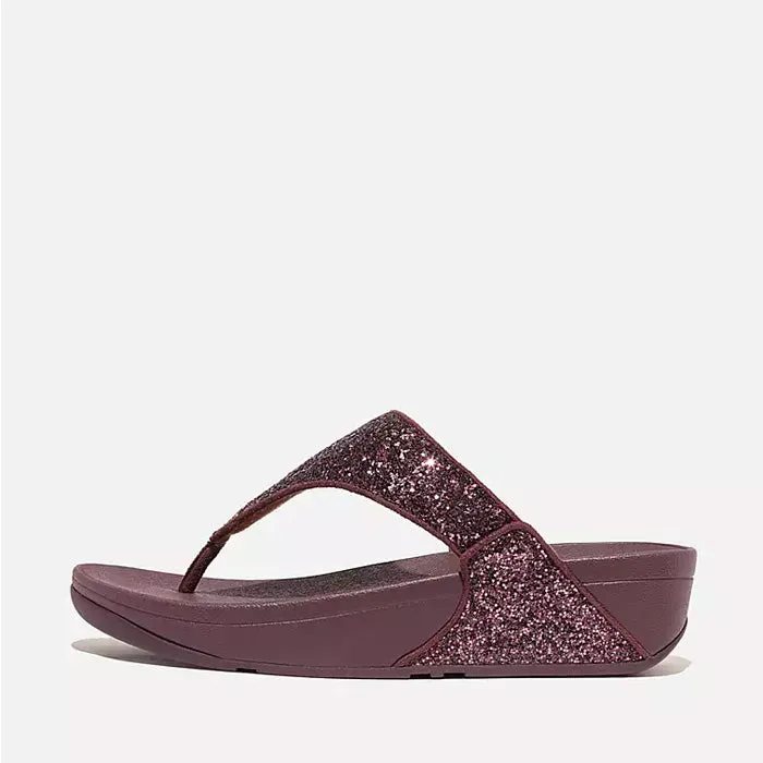 Fitflop Women Lulu Glitter Toe-Thongs |X03-B38| Metallic Mauve Wine