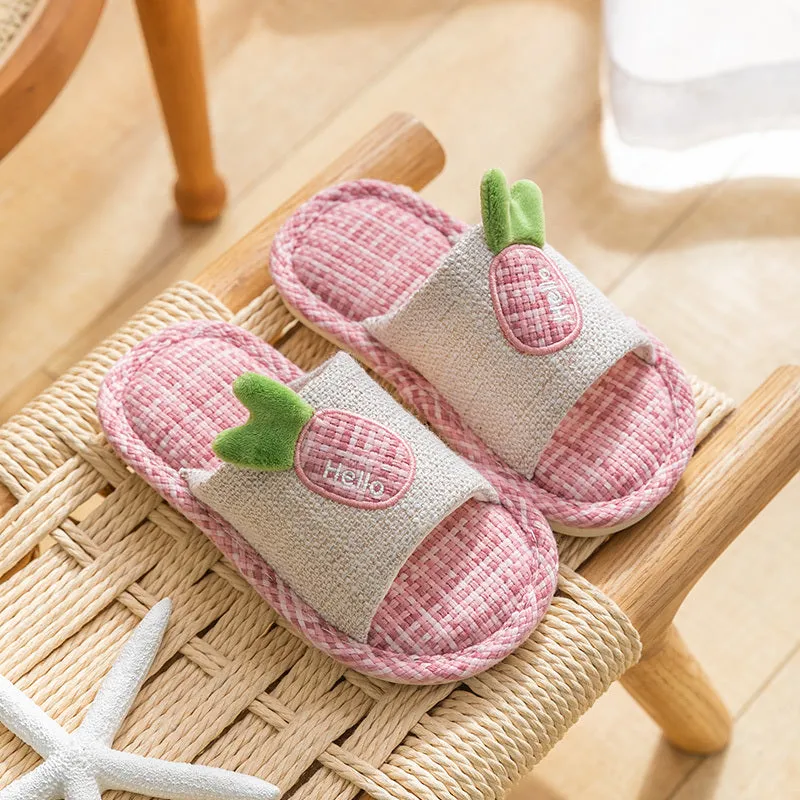 Flax Slipper Female Spring And Autumn Indoor Couple Home With Lovely Antiskid Cotton Hemp Home Pair Of Slippers Summer Man Four Seasons