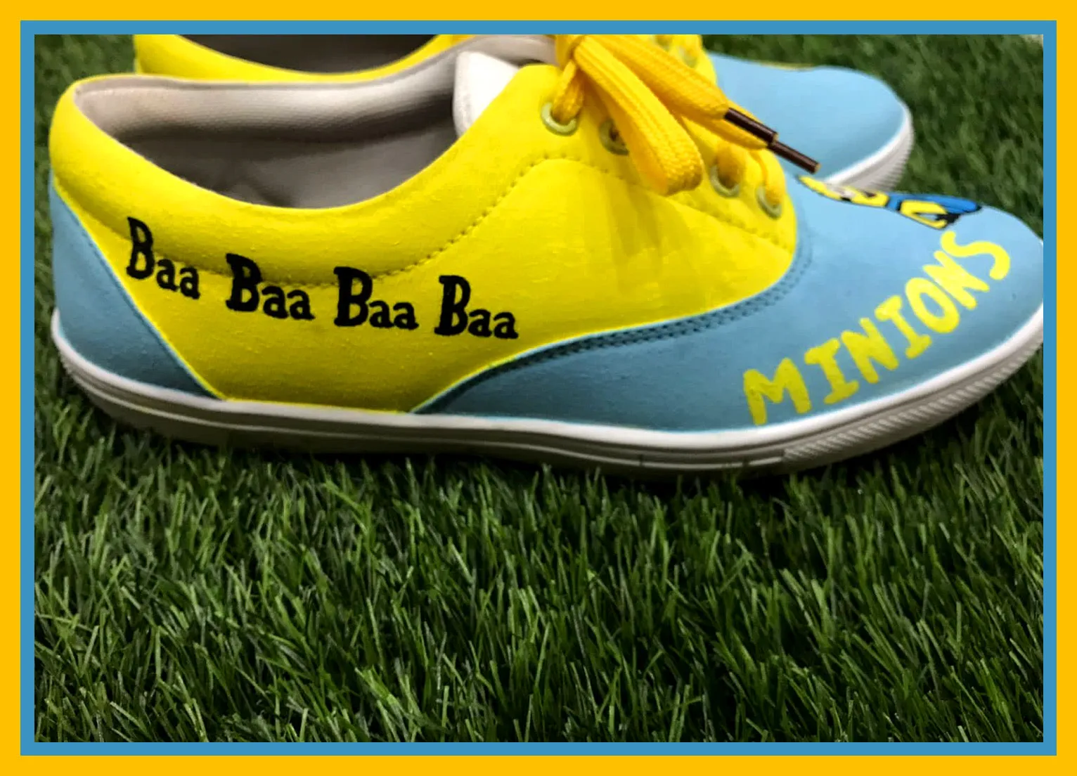 Funky N Trendy hand painted water resistant Minion theme casual shoes