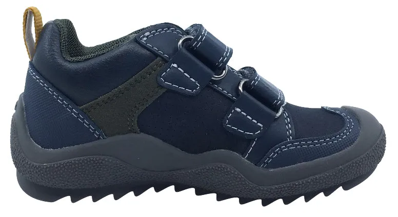 Geox Boy's J Artach Sneaker Shoes, Navy/Yellow