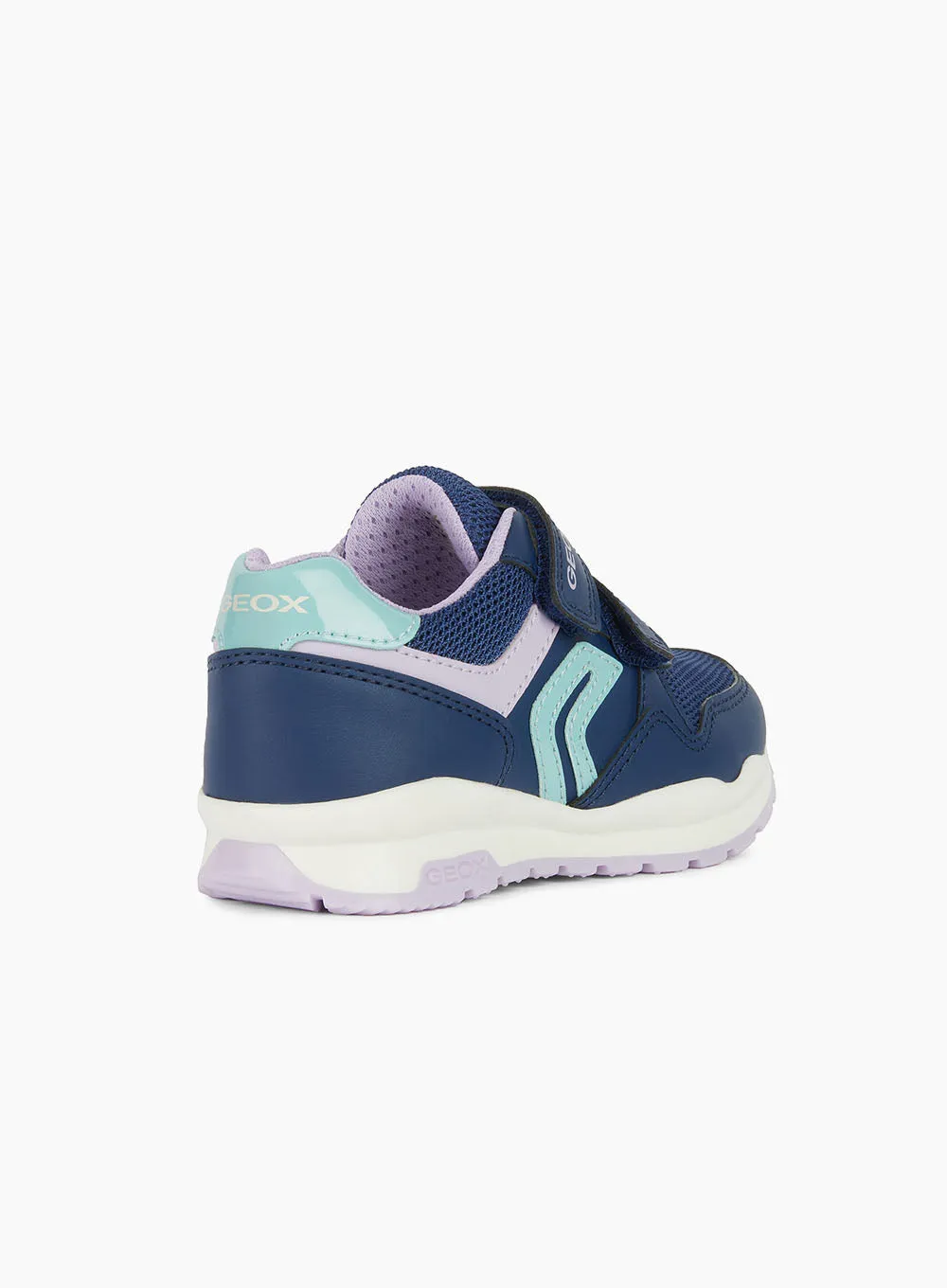 Geox Jr Pavel Trainers in Navy/Lilac