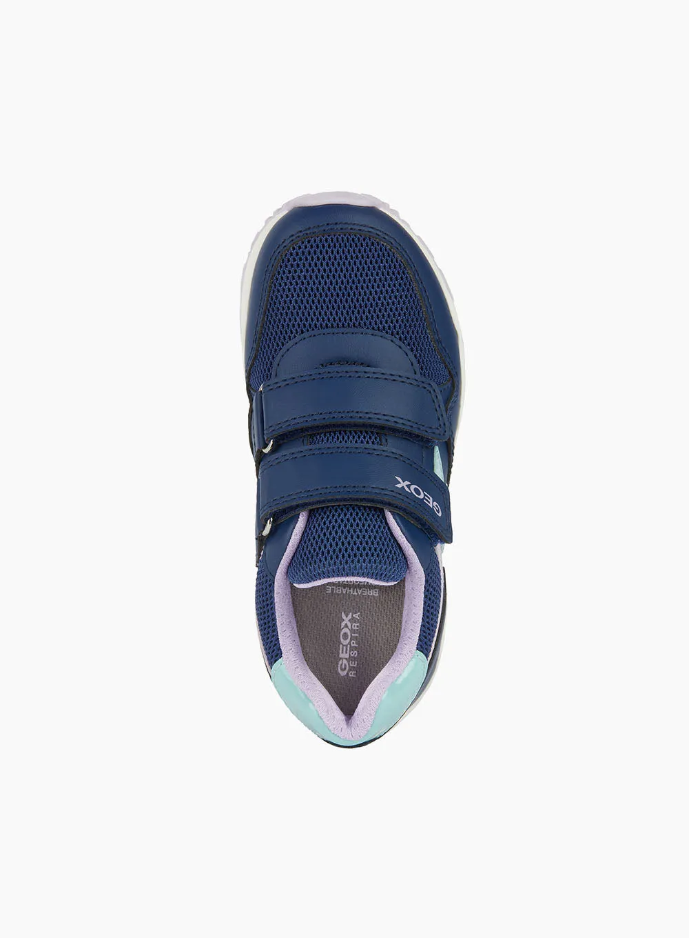 Geox Jr Pavel Trainers in Navy/Lilac