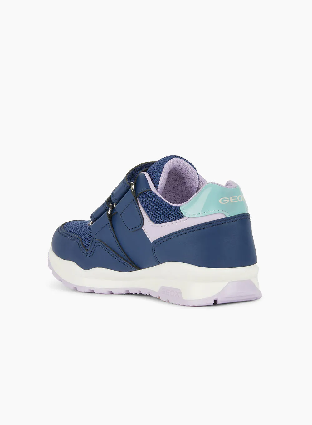 Geox Jr Pavel Trainers in Navy/Lilac