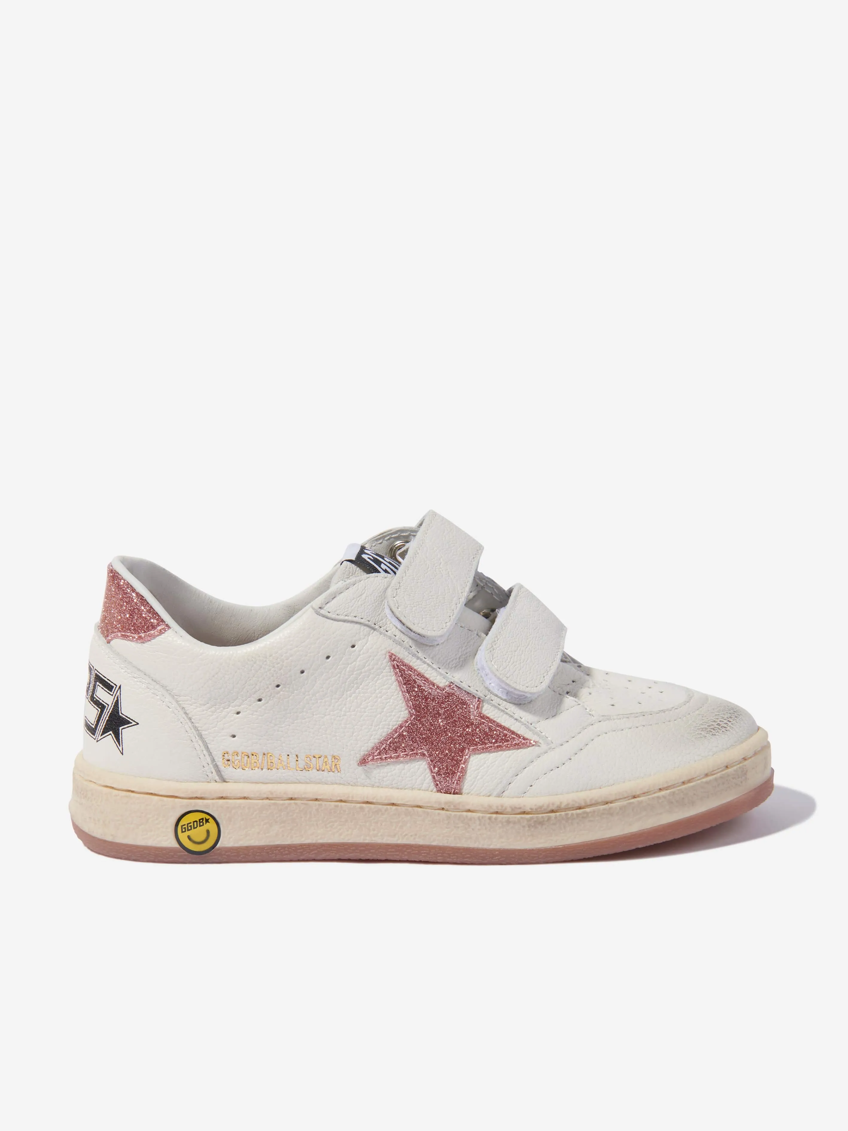 Golden Goose Girls Ball Star Leather Trainers in White