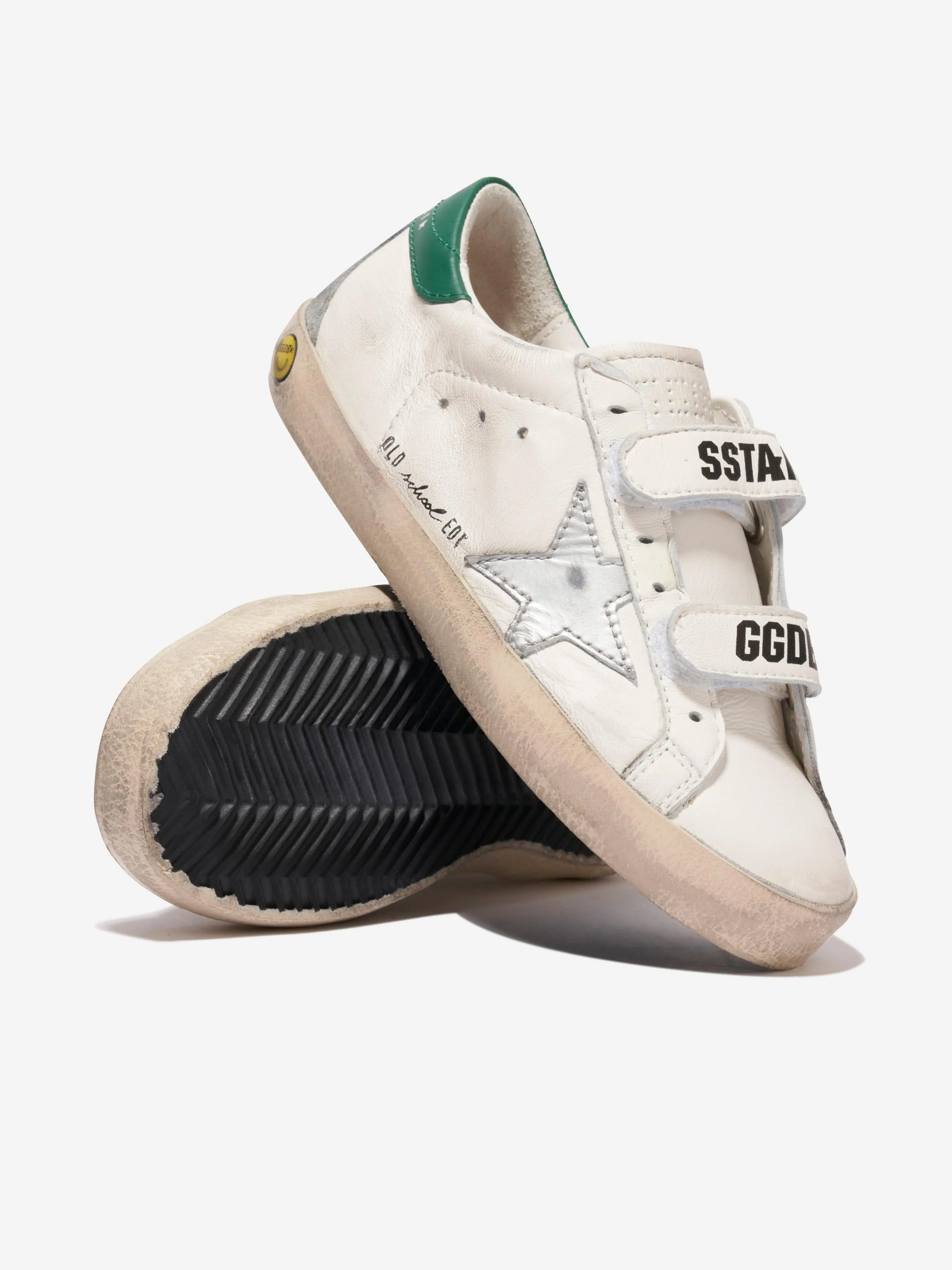 Golden Goose Kids Old School Leather Star Trainers in White