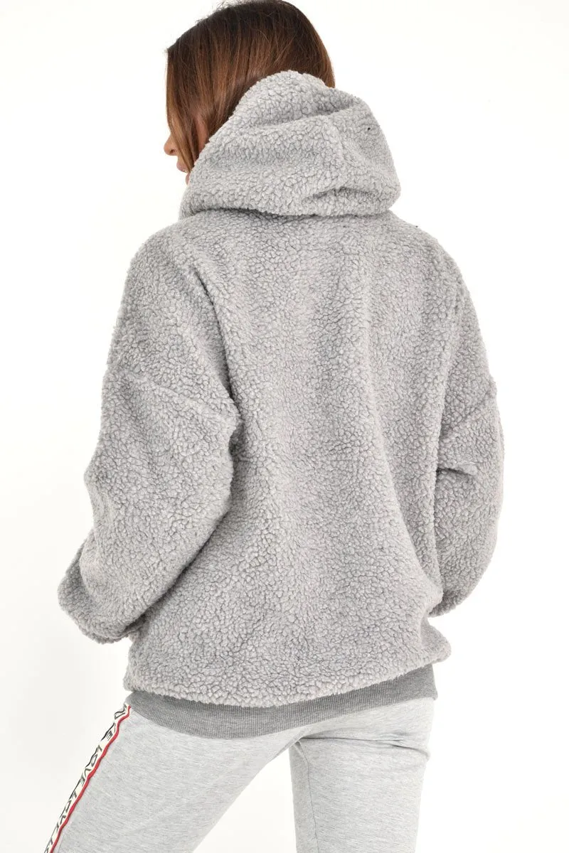 Grey Borg Pocket Front Hoodie - Dezi