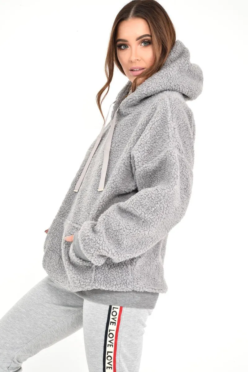 Grey Borg Pocket Front Hoodie - Dezi