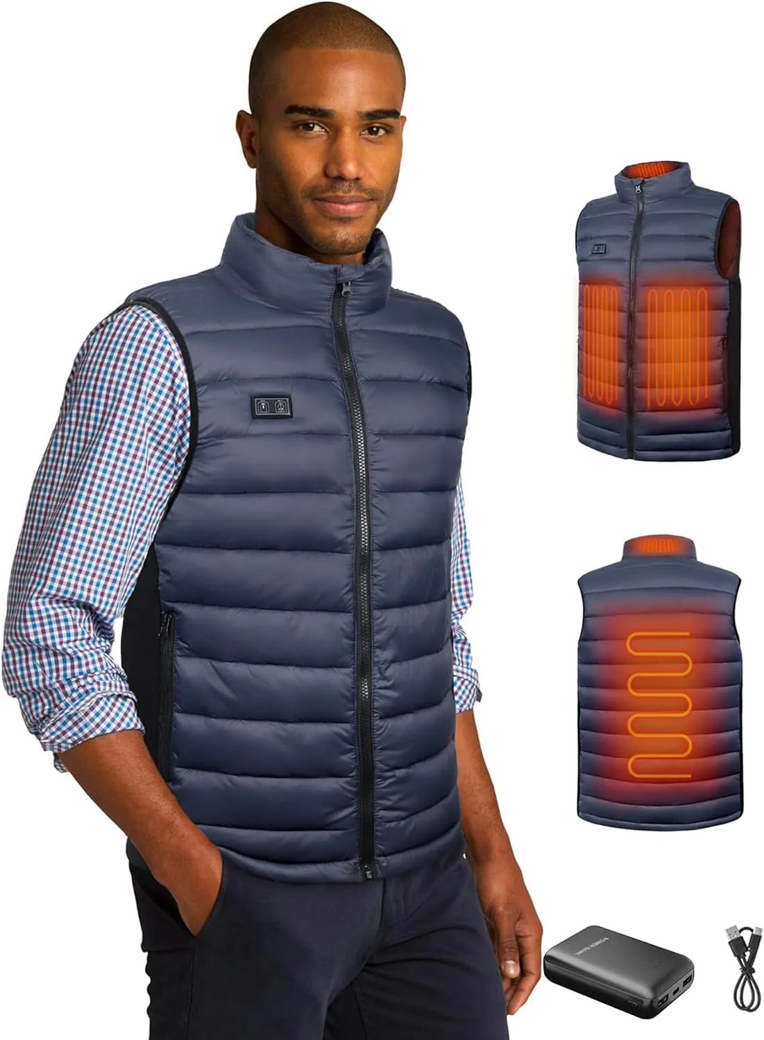 Heated Vest for Men with Battery Pack Included, Rechargeable Heated Jacket Coat Electric Heating Vests for Winter