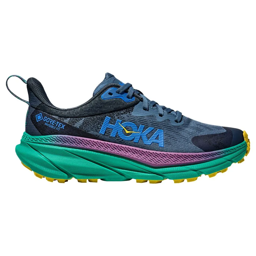 Hoka 1134502-RLT Challenger 7 GTX Waterproof Trail Running Shoes for Ladies - Real Teal/Tech Green - 7.5M