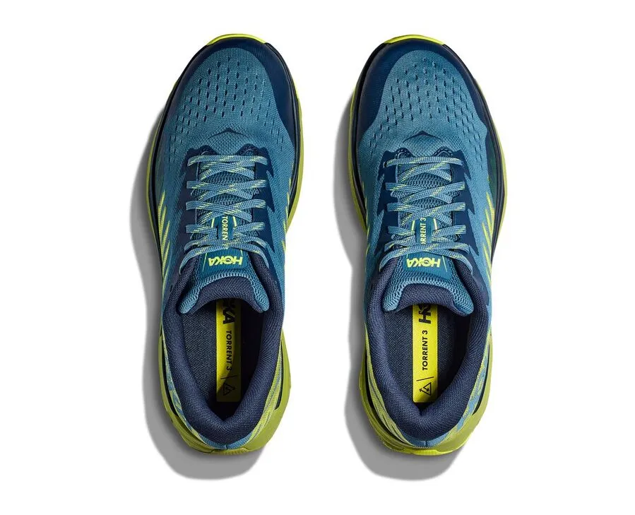 Hoka Mens Torrent 3 (D) Running Shoe - BlueSteel/Dark Citron