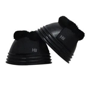 HY Fleece Topped Ringed Over Reach Boots Black