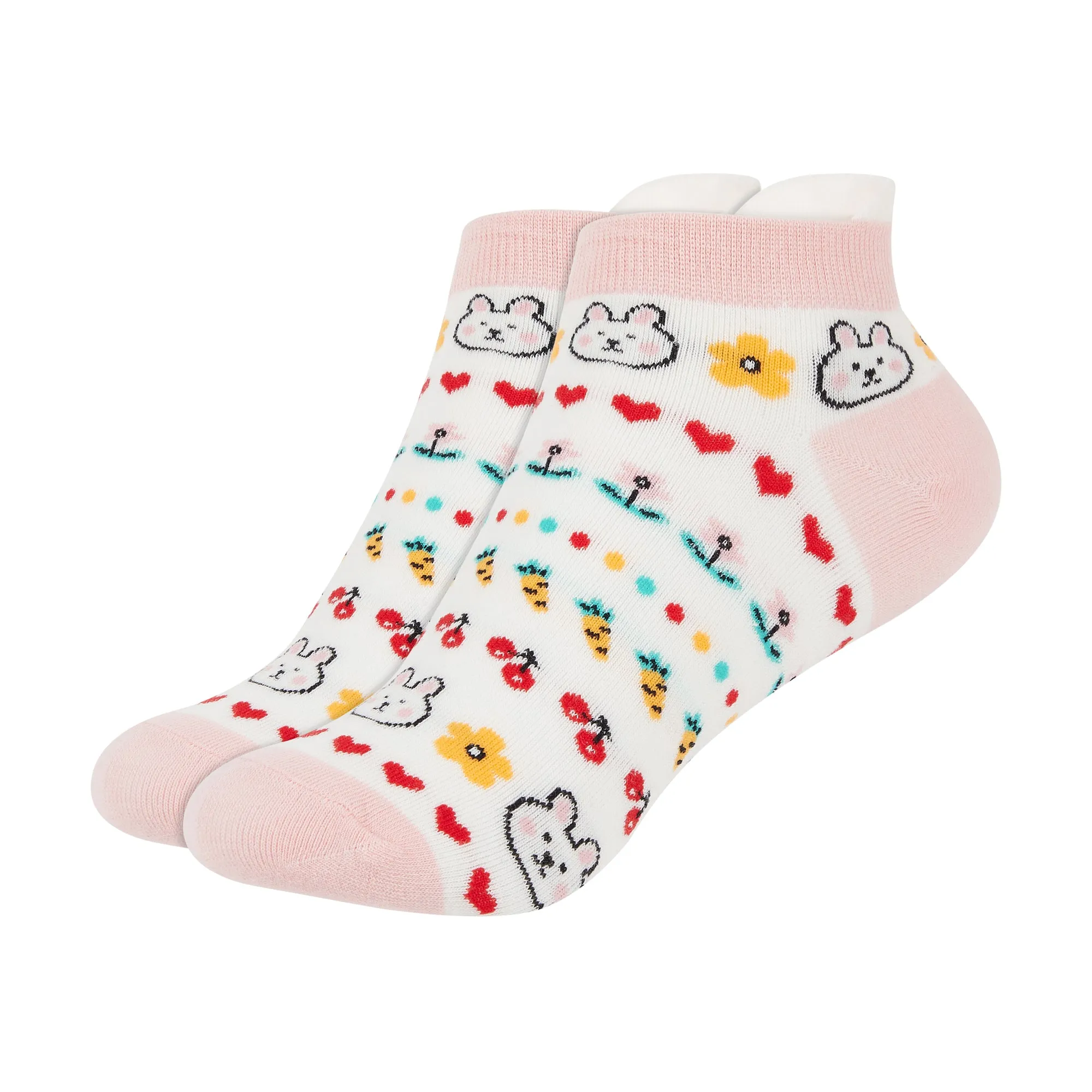 IDENTITY Apparel Women's Printed Ankle Socks with Heel Tab