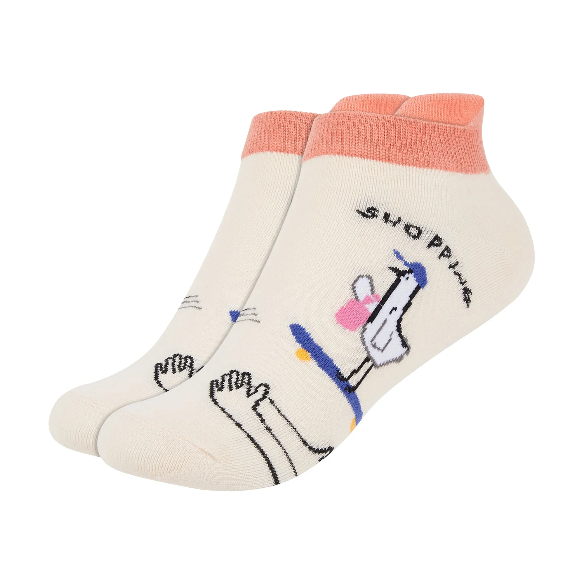 IDENTITY Apparel Women's Printed Ankle Socks with Heel Tab