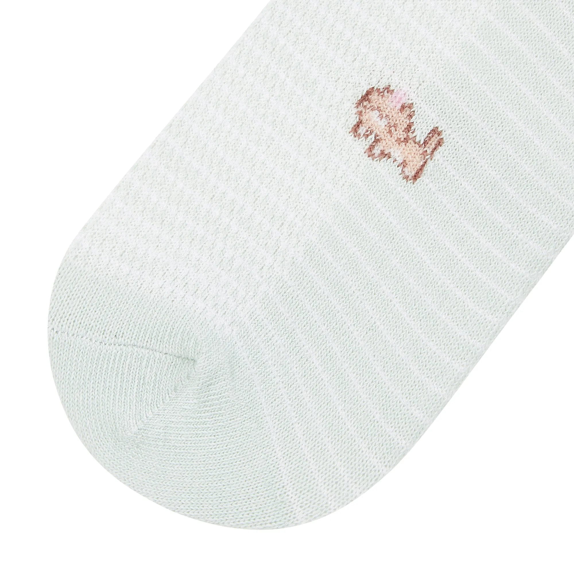 IDENTITY Ladies Mint Green Ankle Length Socks with Cat Pixel Print