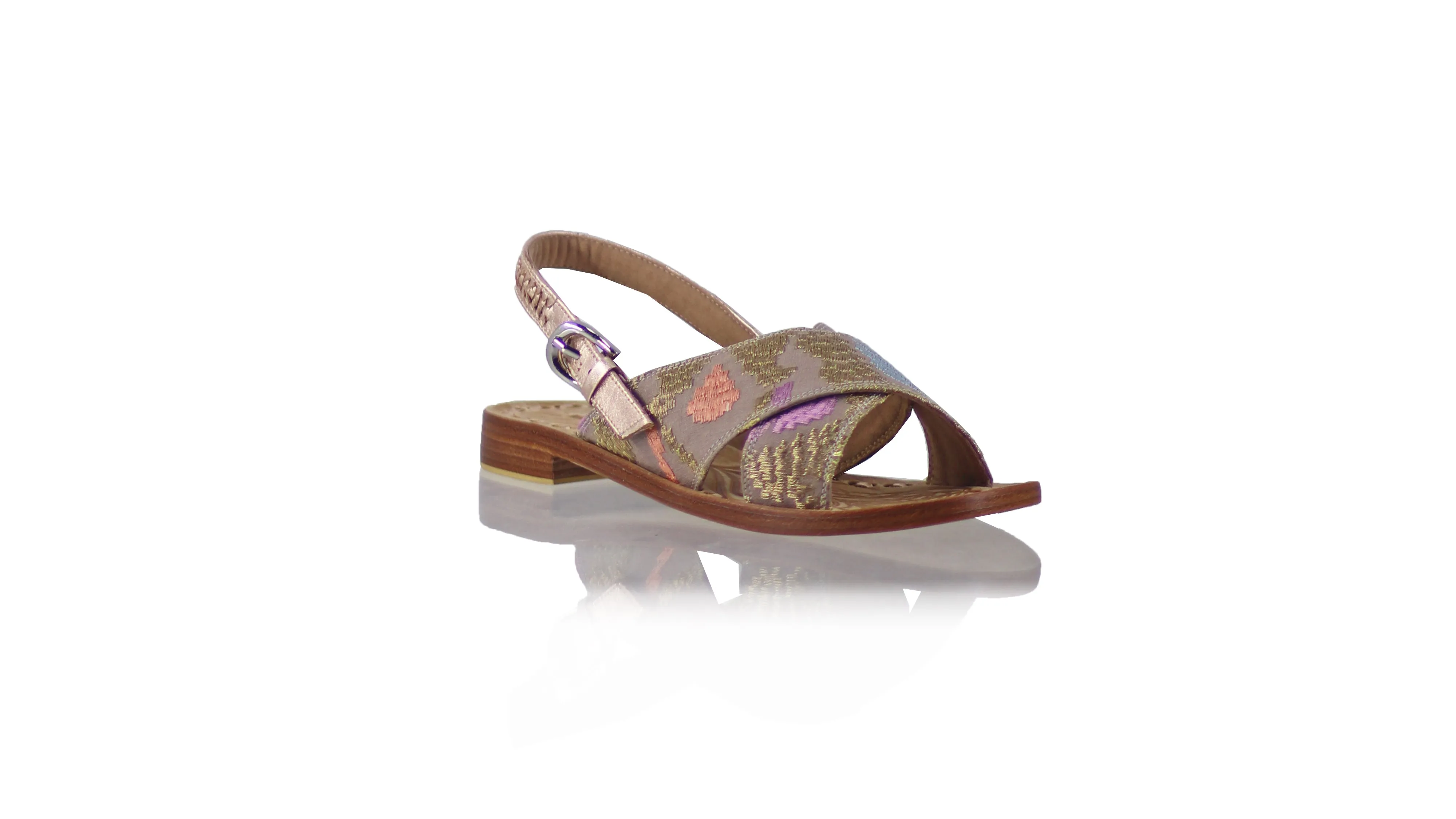 Ines Strap 20mm Flat - Rose Gold & Mocha Songket