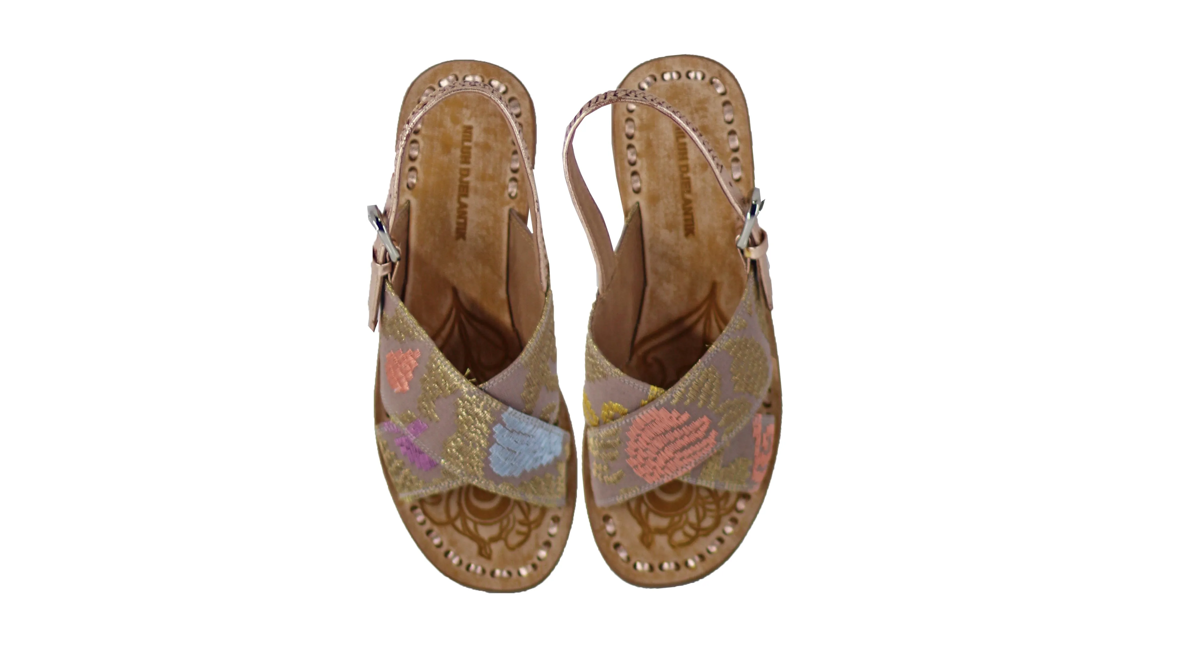 Ines Strap 20mm Flat - Rose Gold & Mocha Songket