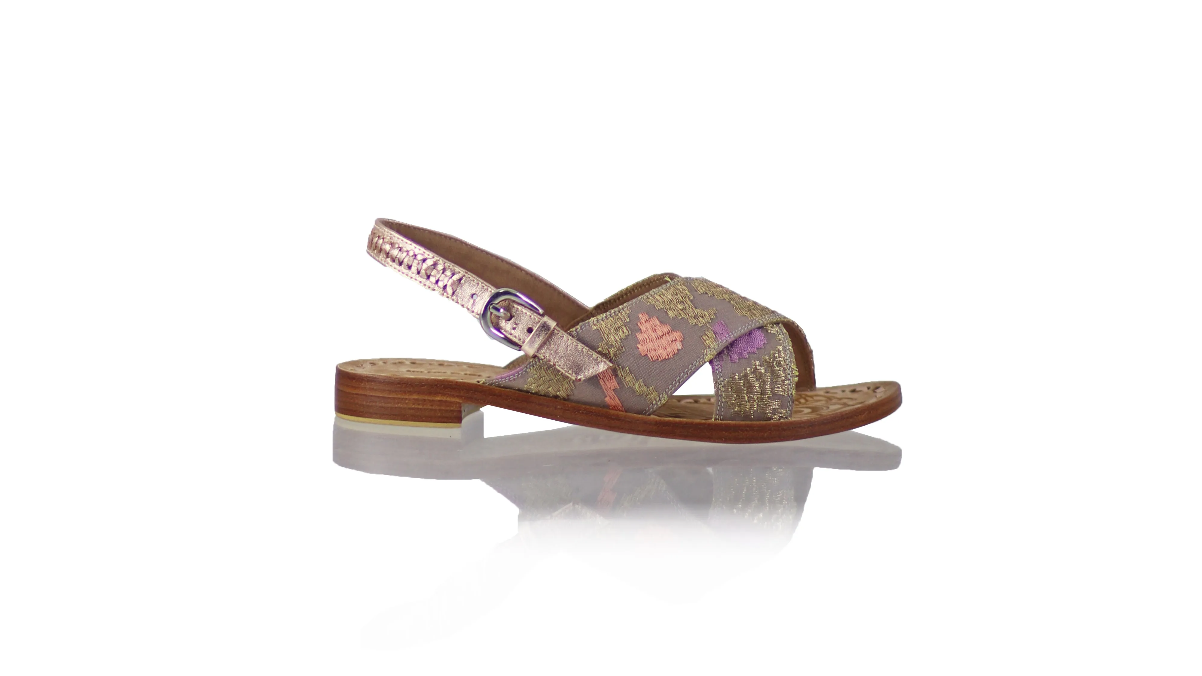 Ines Strap 20mm Flat - Rose Gold & Mocha Songket