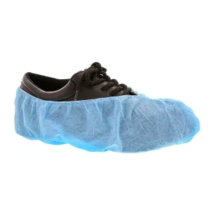 Large Blue Poly Pro Non-Skid Shoe Covers with White Tread, Pack of 150 Pair