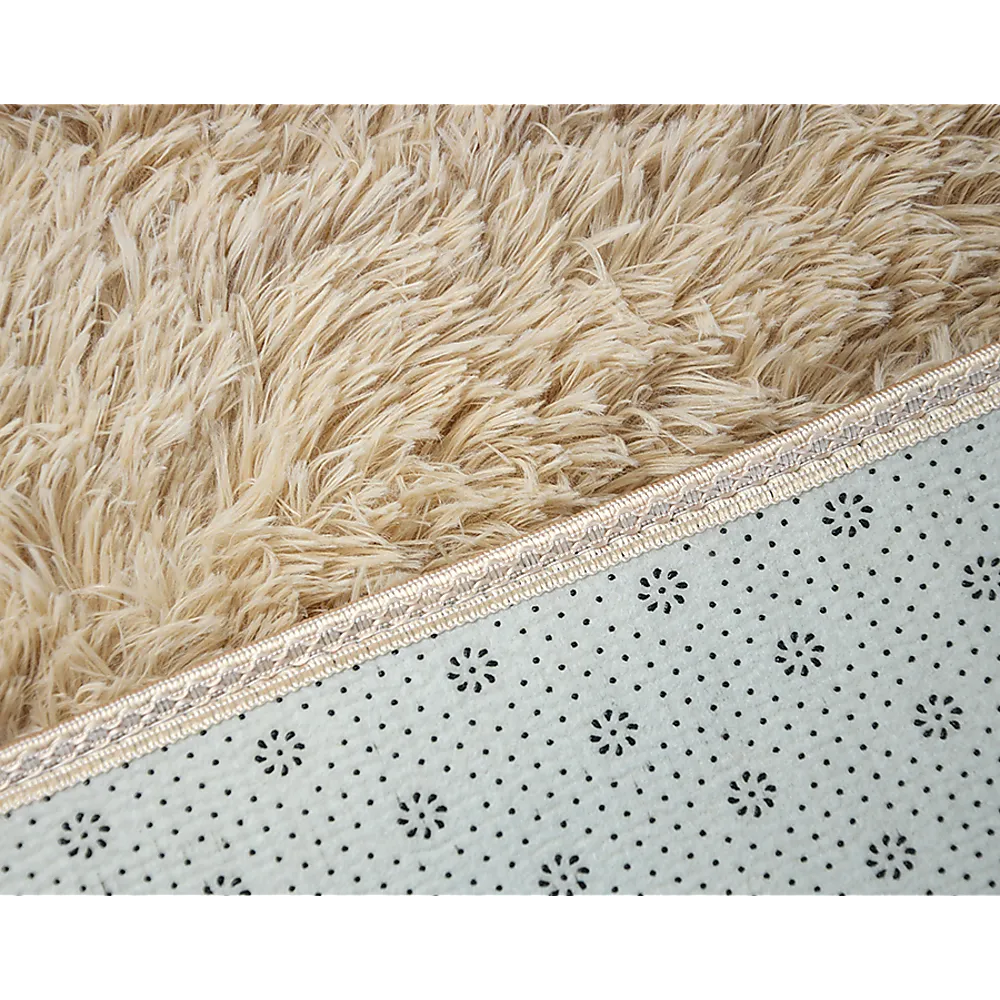 Large Shaggy Beige Area Rug, Non-Slip, Soft 200x140cm