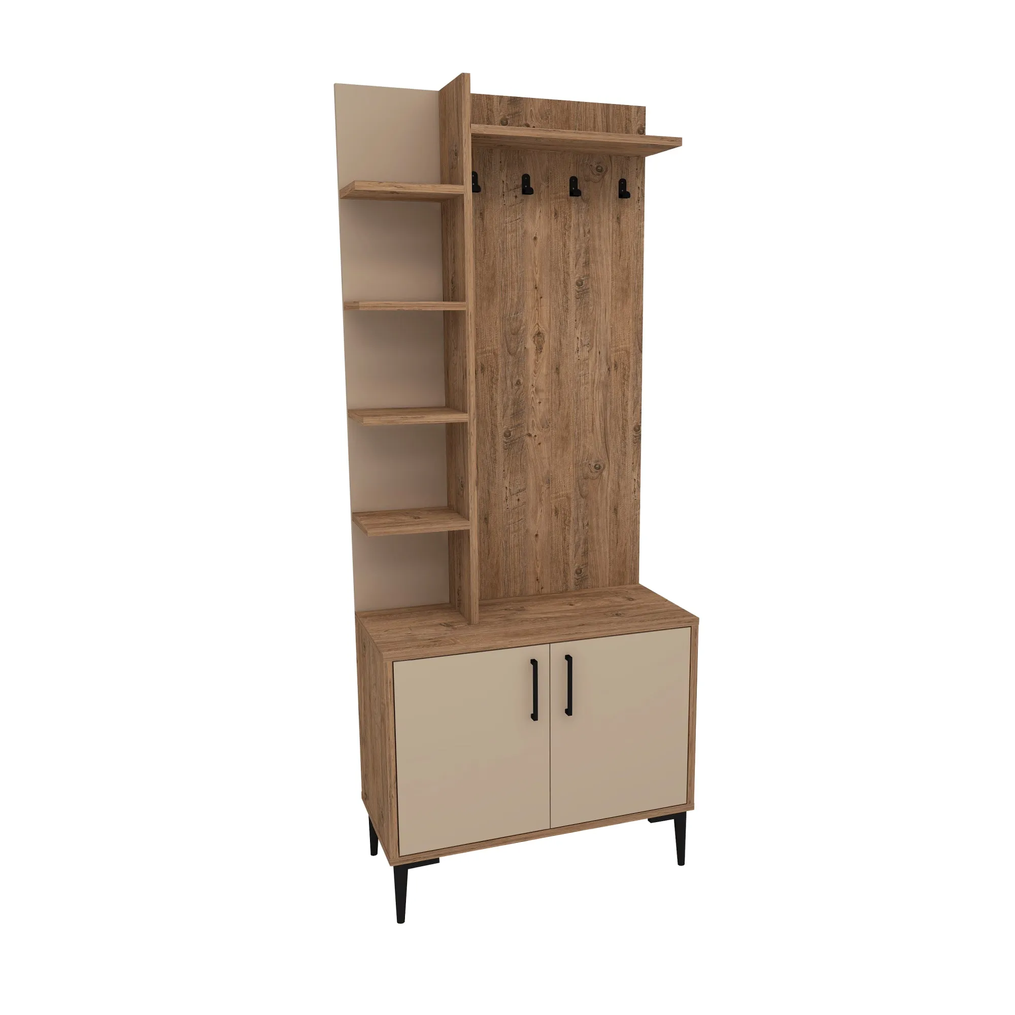 Lefteris Hallway Coat Rack with Shelves