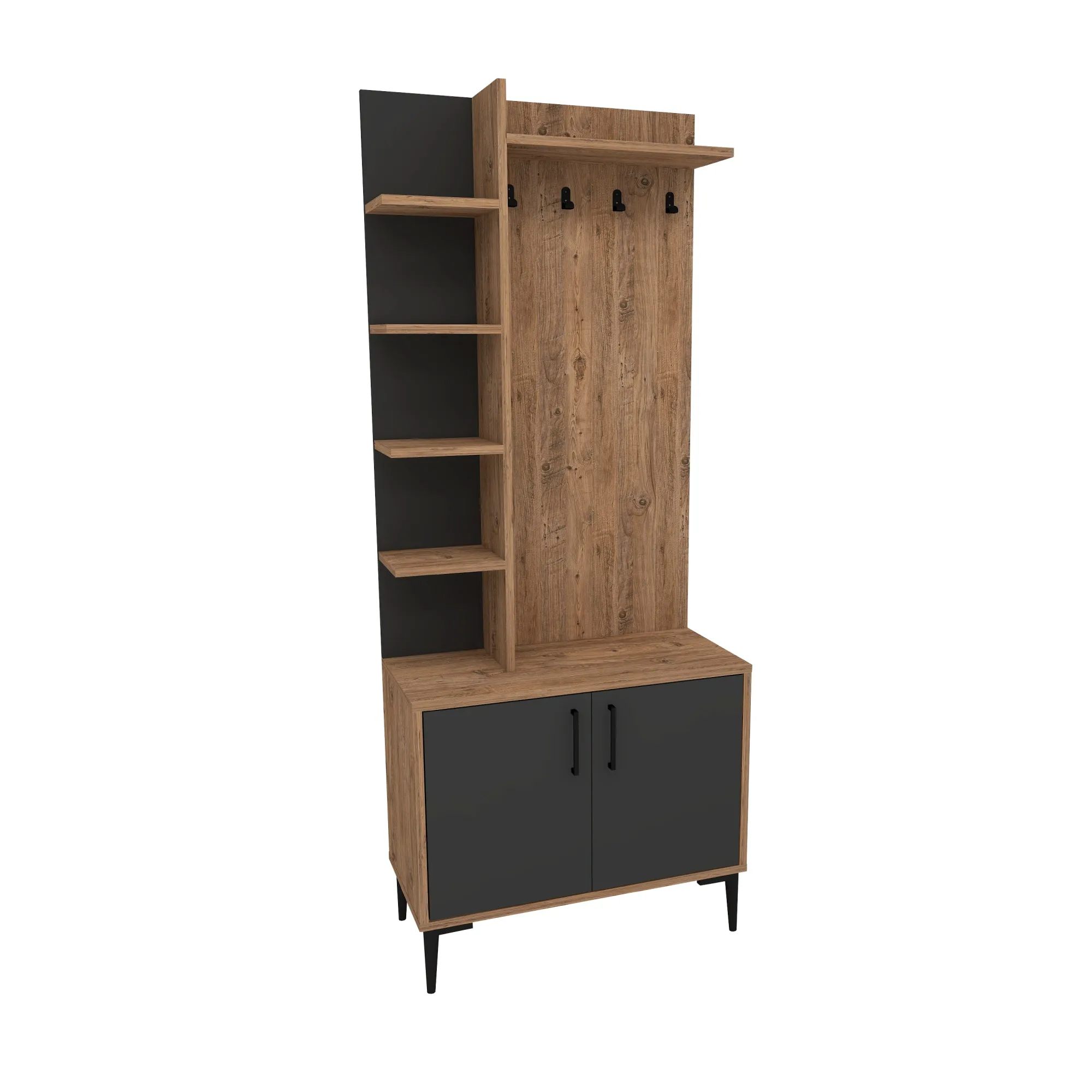 Lefteris Hallway Coat Rack with Shelves