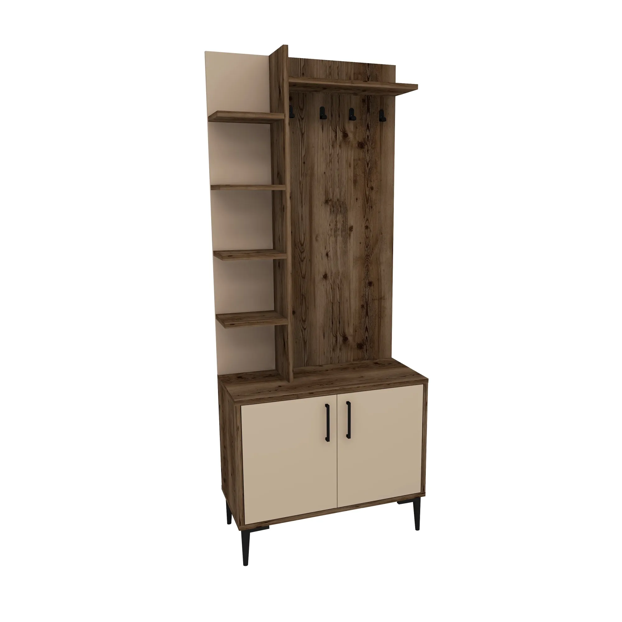 Lefteris Hallway Coat Rack with Shelves