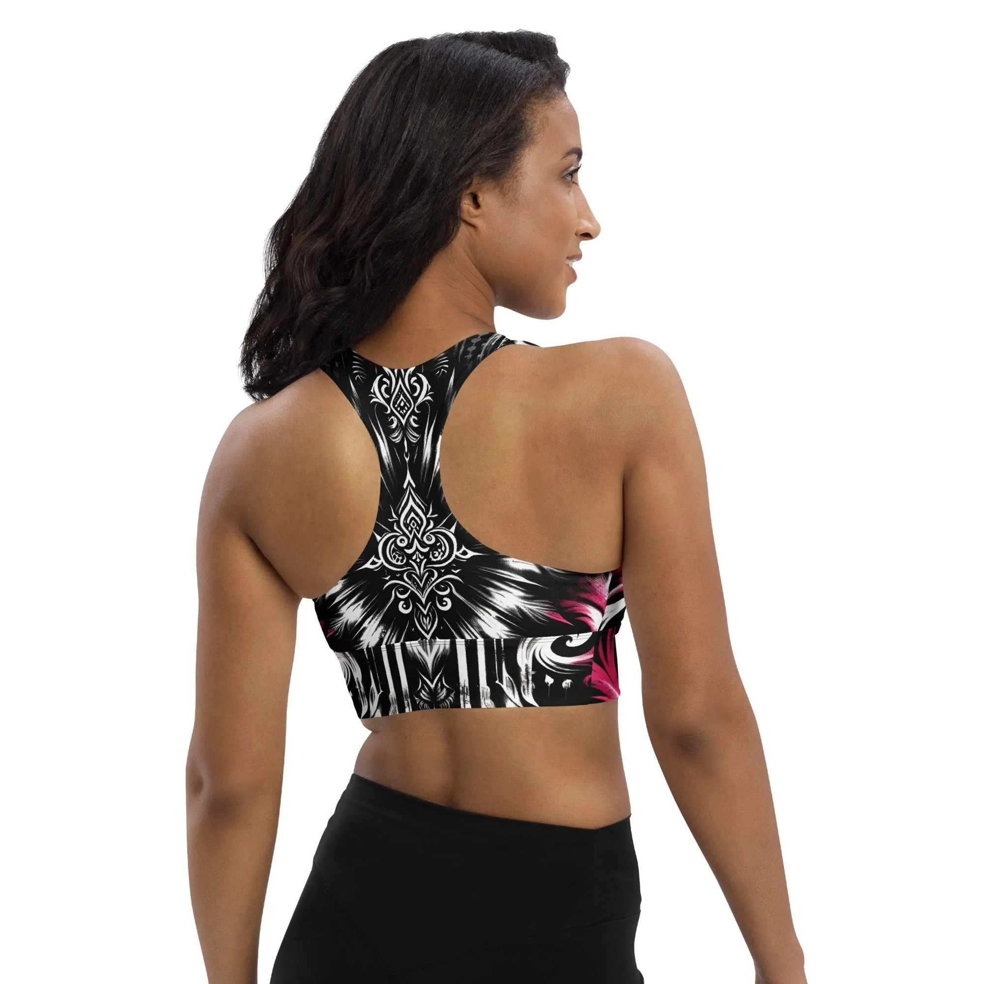 Longline Sports Bra Gothic Blossom