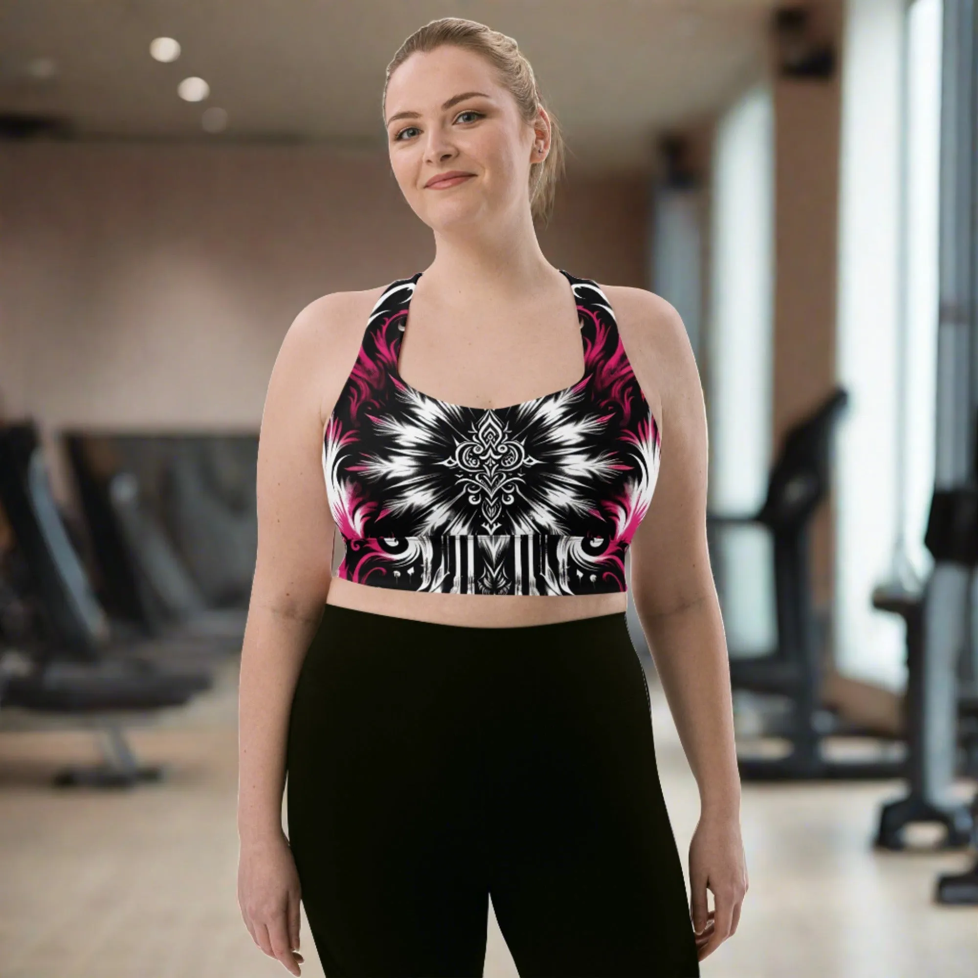 Longline Sports Bra Gothic Blossom