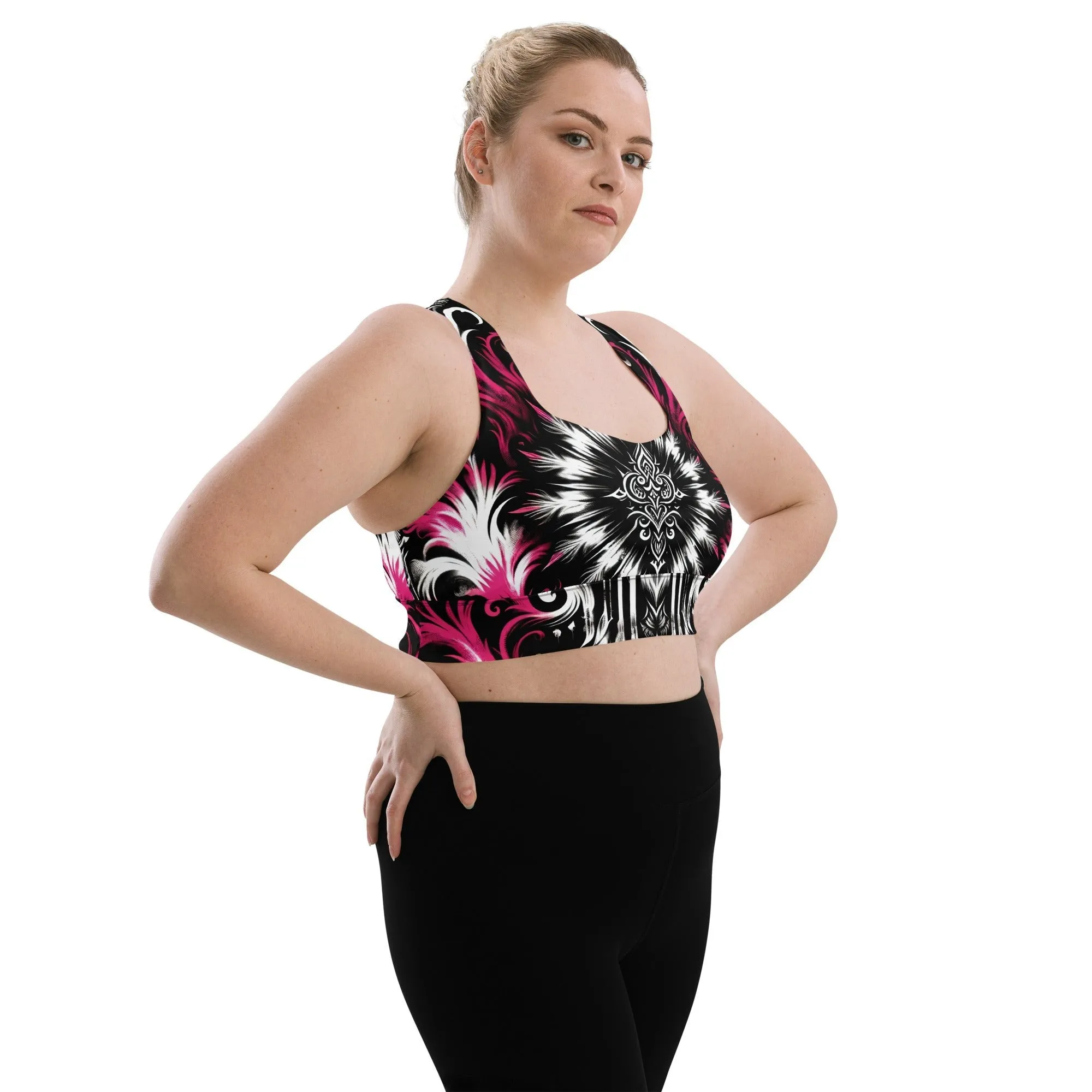 Longline Sports Bra Gothic Blossom