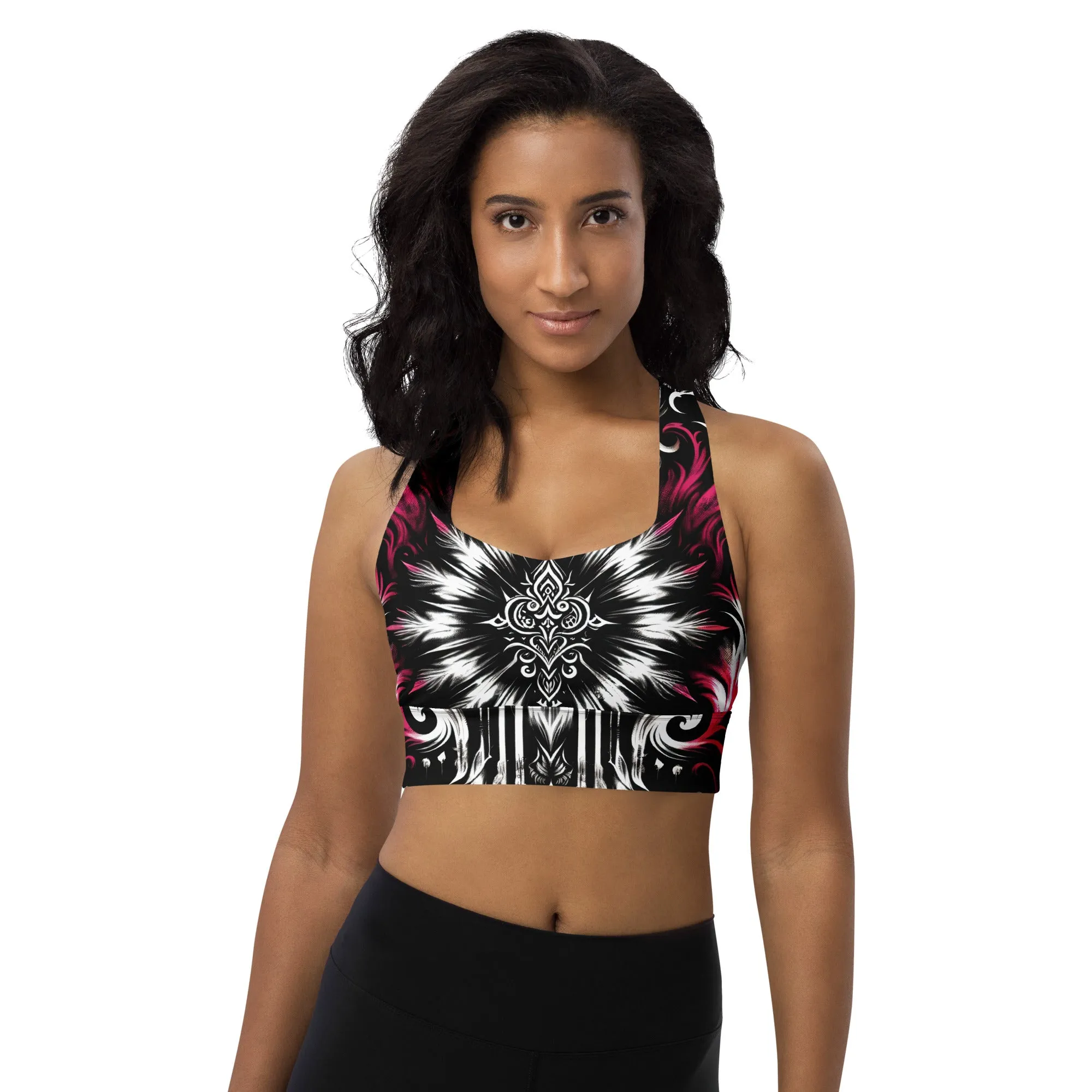 Longline Sports Bra Gothic Blossom