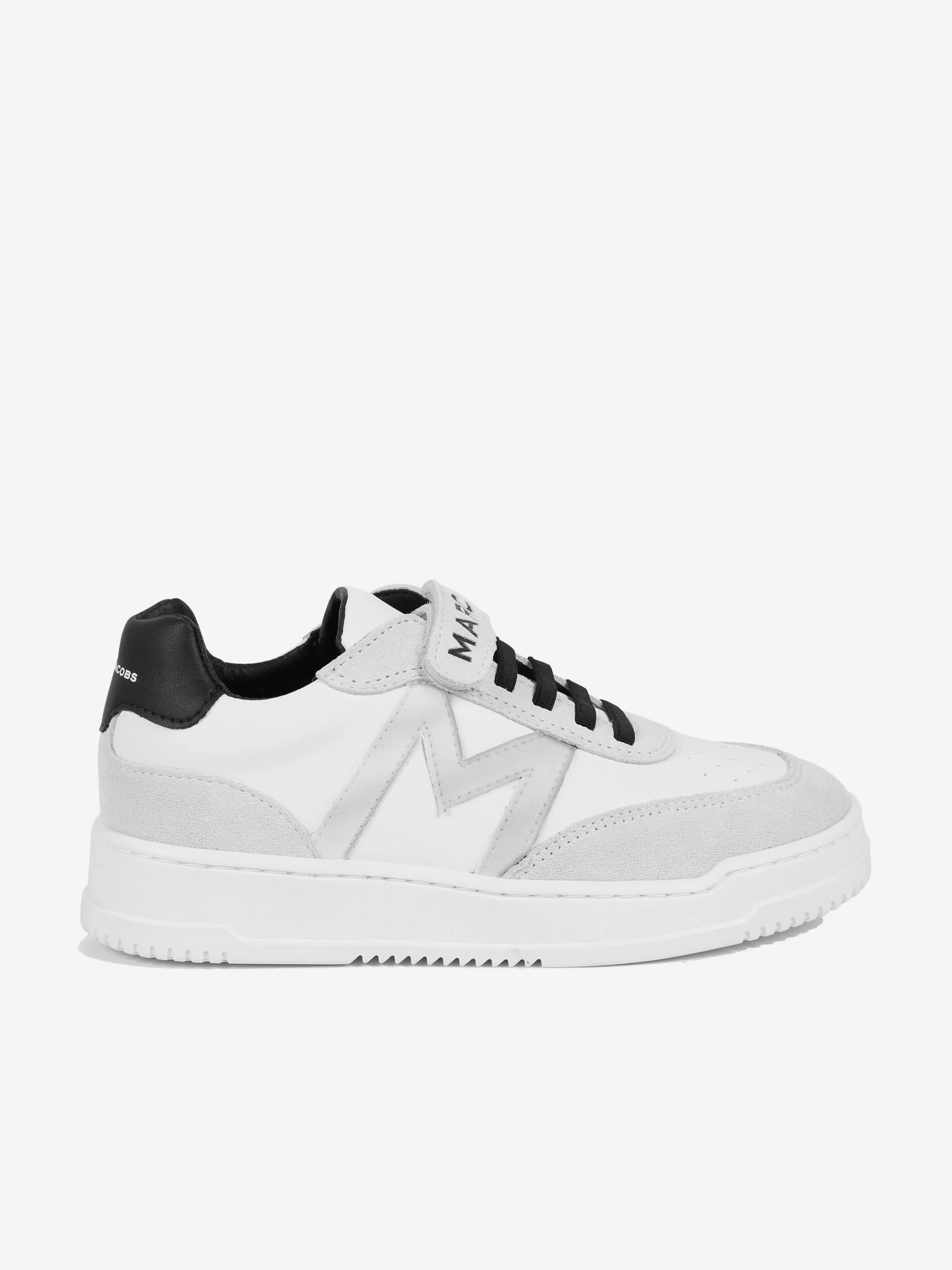 MARC JACOBS Kids Leather Logo Trainers in Ivory